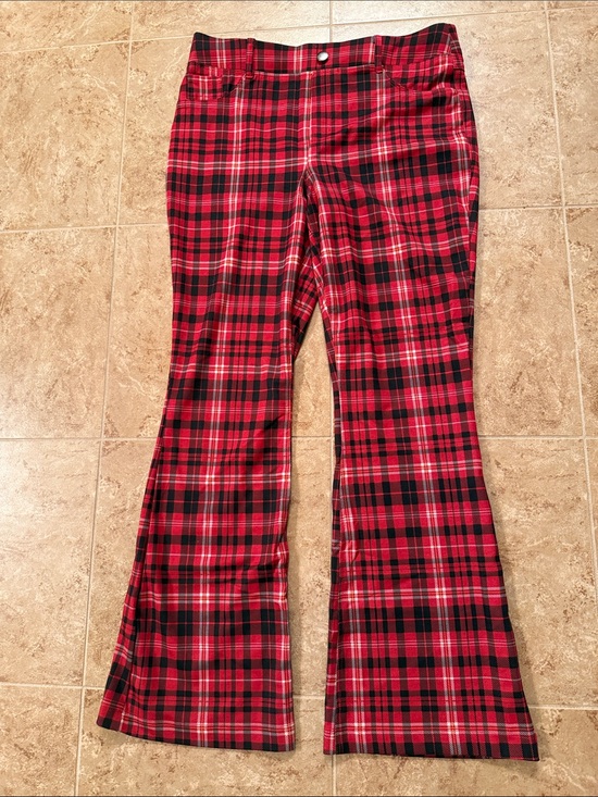 Cato Pants - Red Plaid Women’s Flared Pants